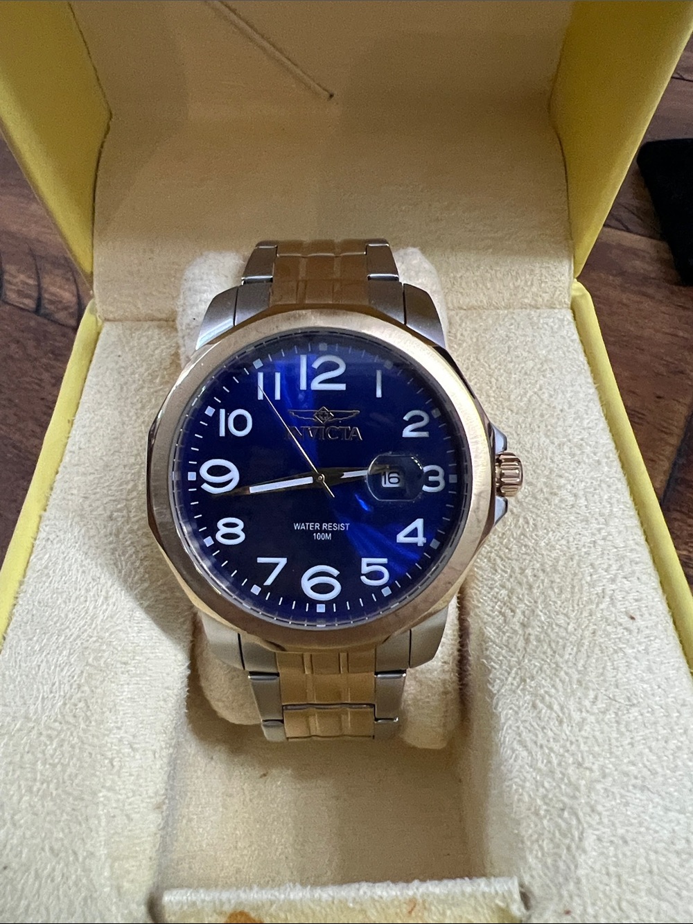 Invicta Gold & Silver Men’s Watch with Blue Dial